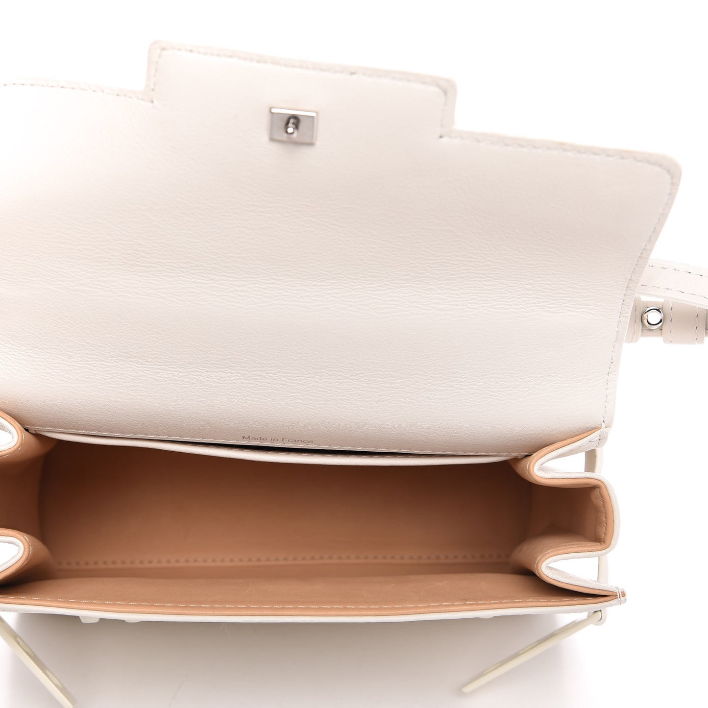 Calfskin Embossed Mini Tempete Satchel White