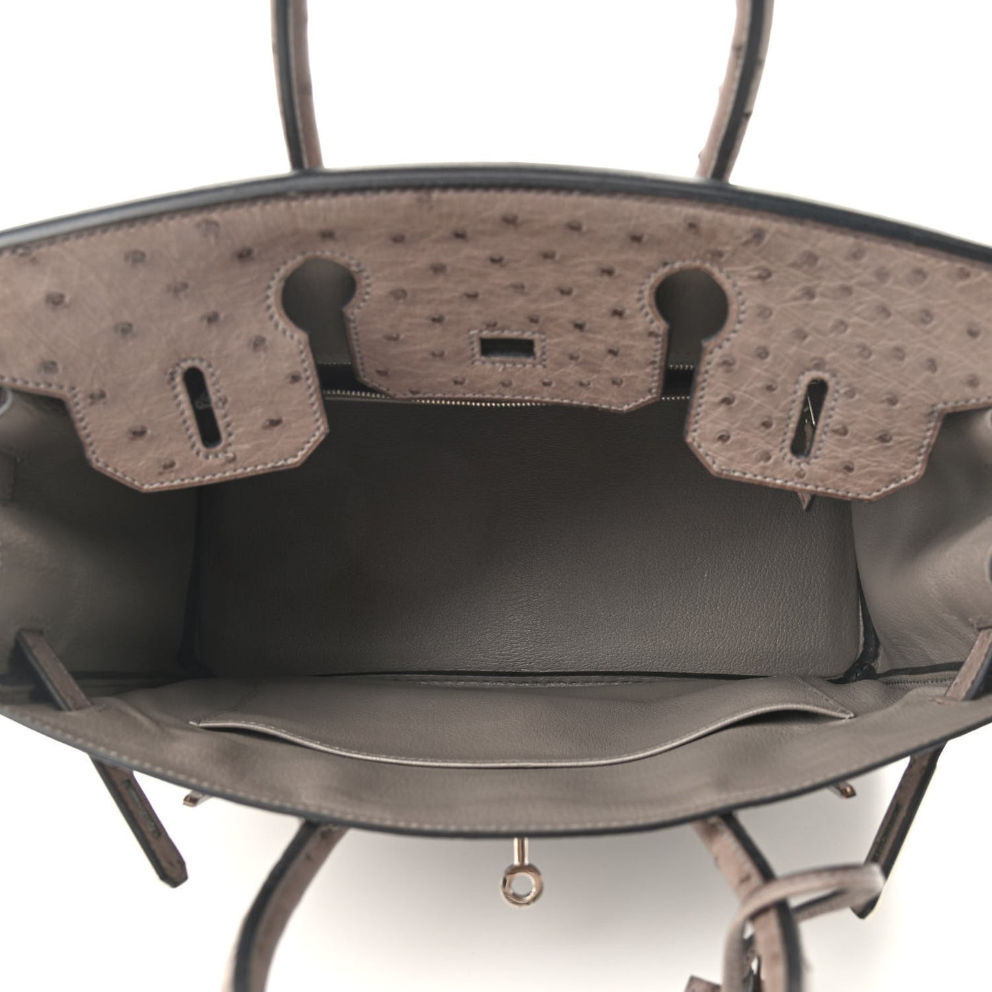 Ostrich Birkin 30 Gris Tourterelle