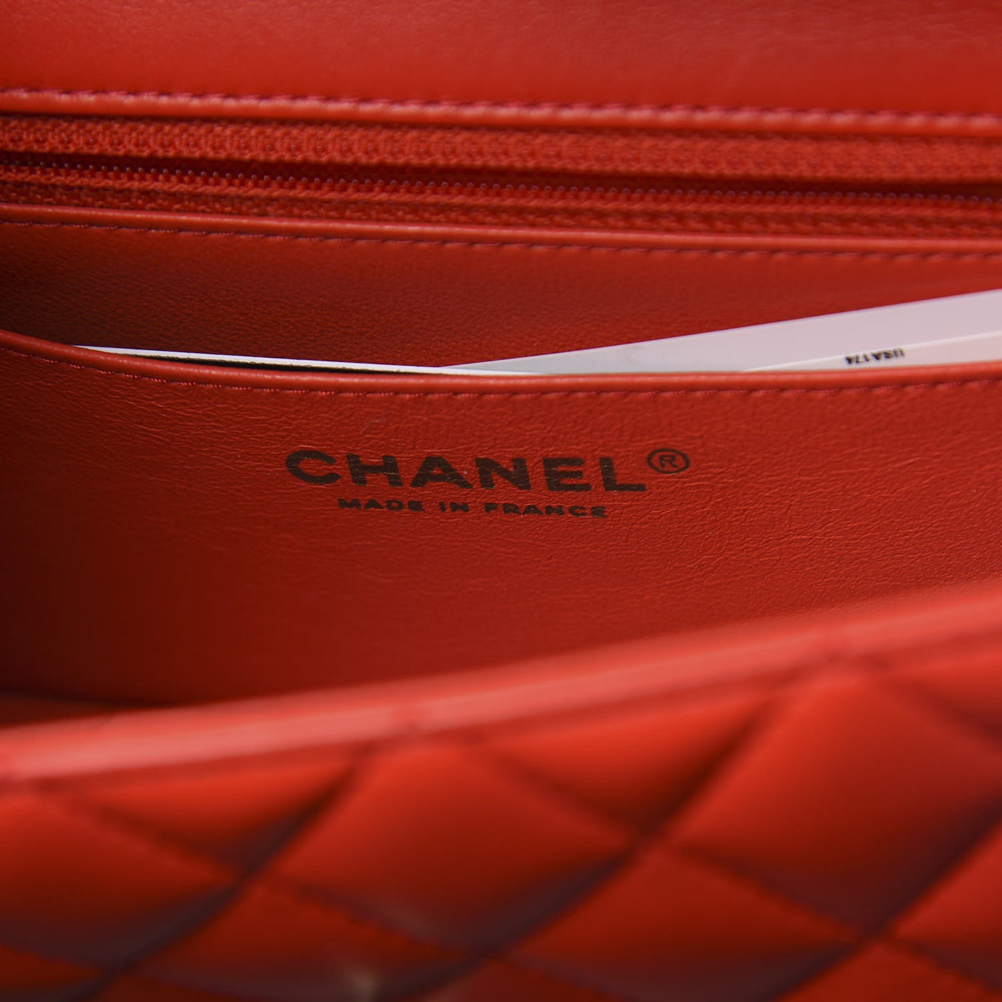 Lambskin Quilted Mini Rectangular Flap Red