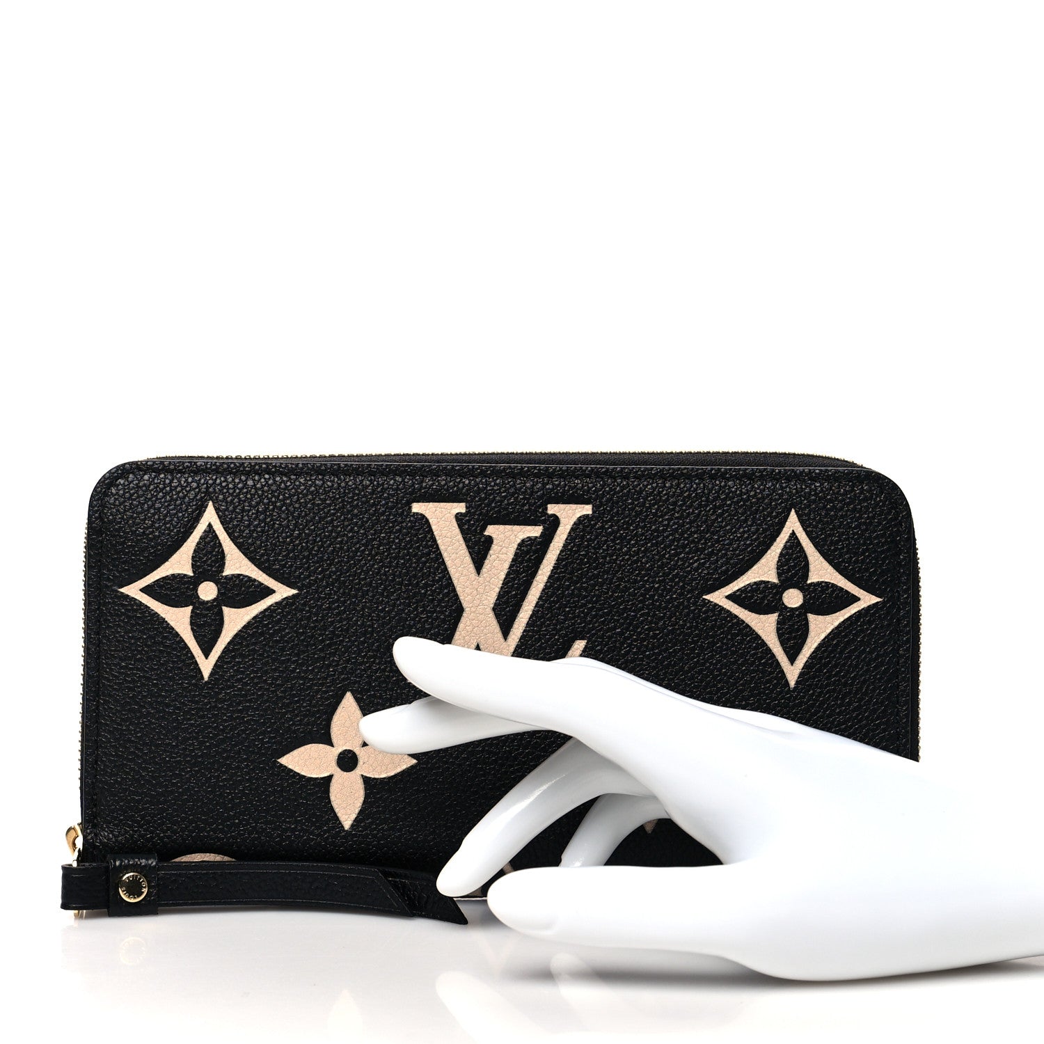 Louis Vuitton Empreinte Monogram Giant Zippy Wallet Black Beige 2 of 7