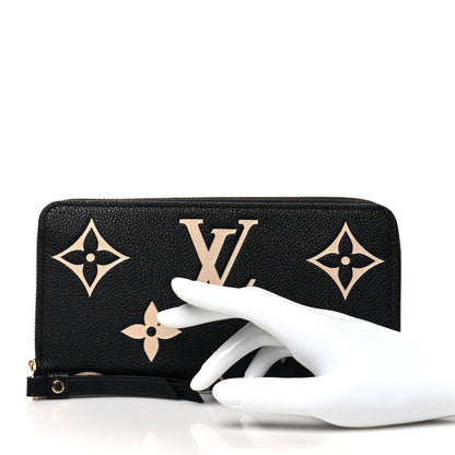 Louis Vuitton Empreinte Monogram Giant Zippy Wallet Black Beige 2 of 7