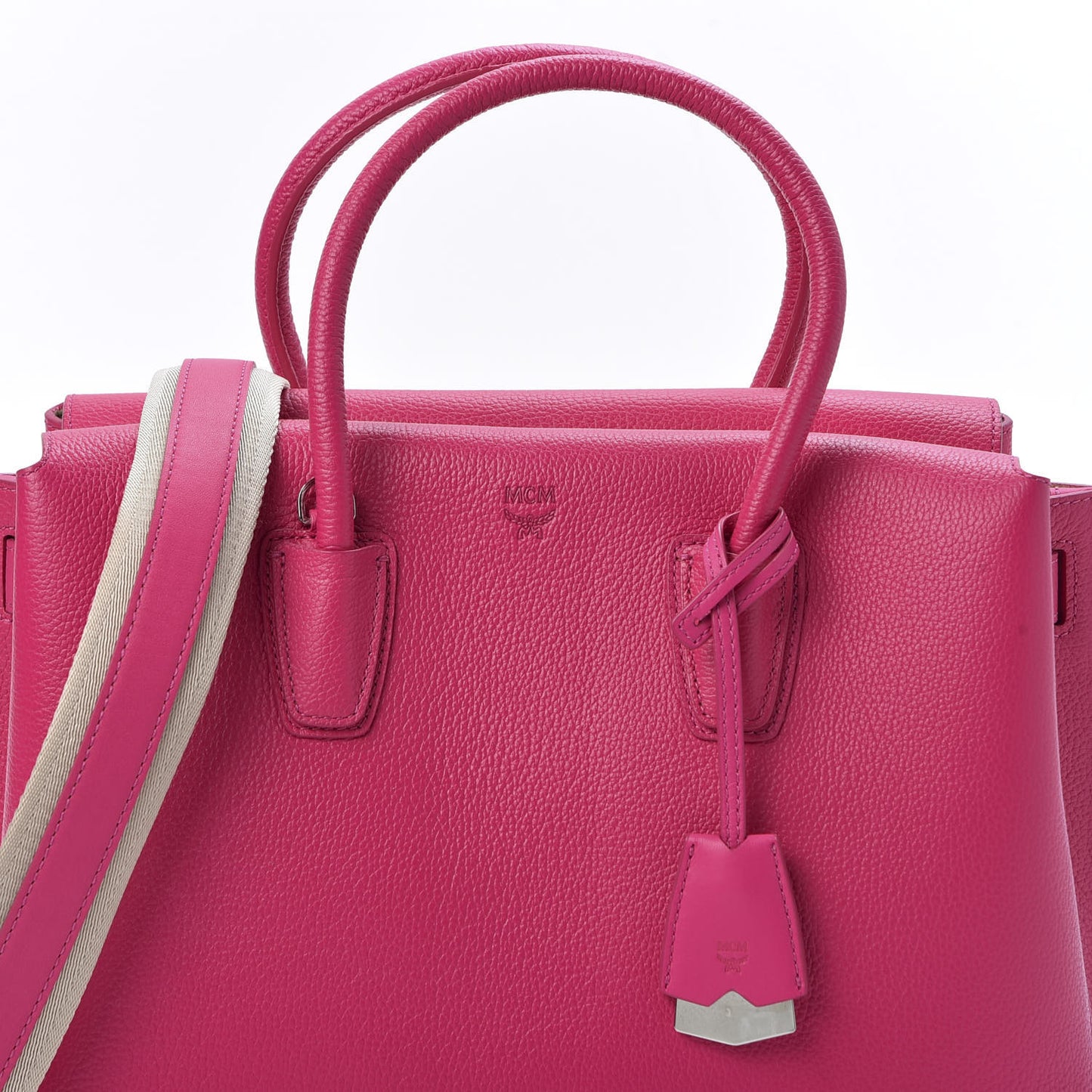 Grained Calfskin Medium Milla Tote Beetroot Pink