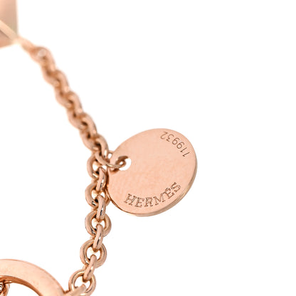 Hermes 18K Rose Gold Logos Link Toggle Bracelet 4 of 4
