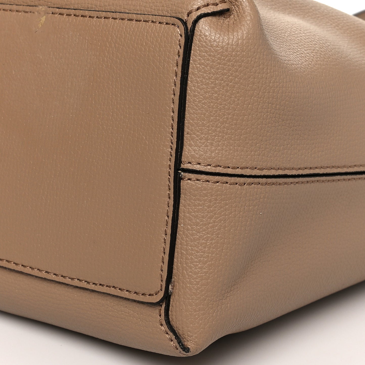 Grainy Calfskin Haymarket Check Medium Reversible Tote Camel