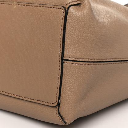 Burberry Grainy Calfskin Haymarket Check Medium Reversible Tote Camel 16 of 16