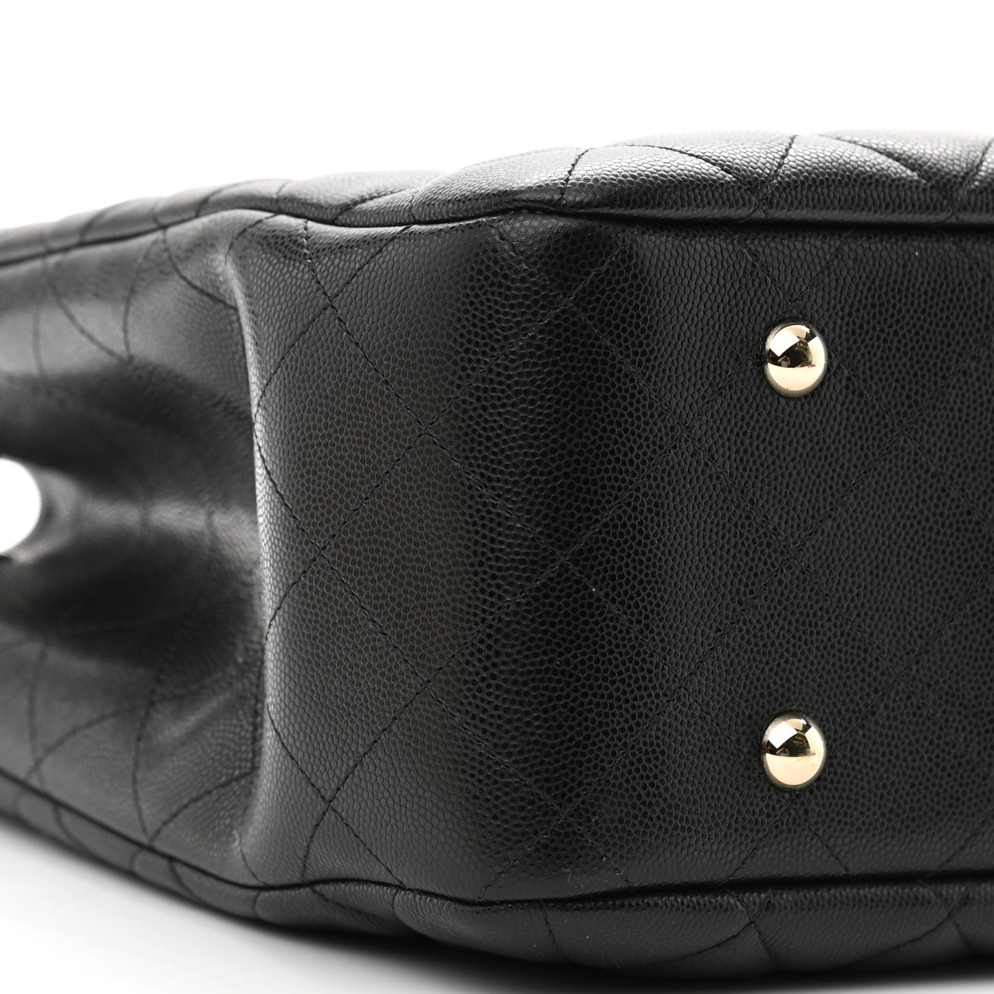 Caviar Quilted Large Shopping Tote Black