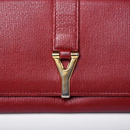 Saint Laurent Textured Calfskin Classic Y Ligne Clutch Red 22 of 25