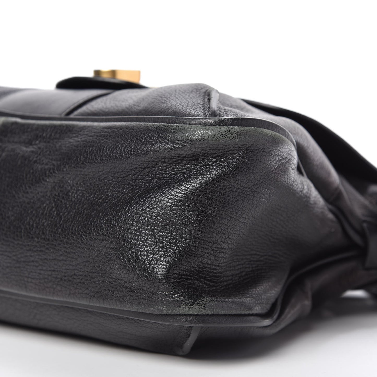 Grained Lambskin Calfskin Small Lexa Shoulder Bag Black