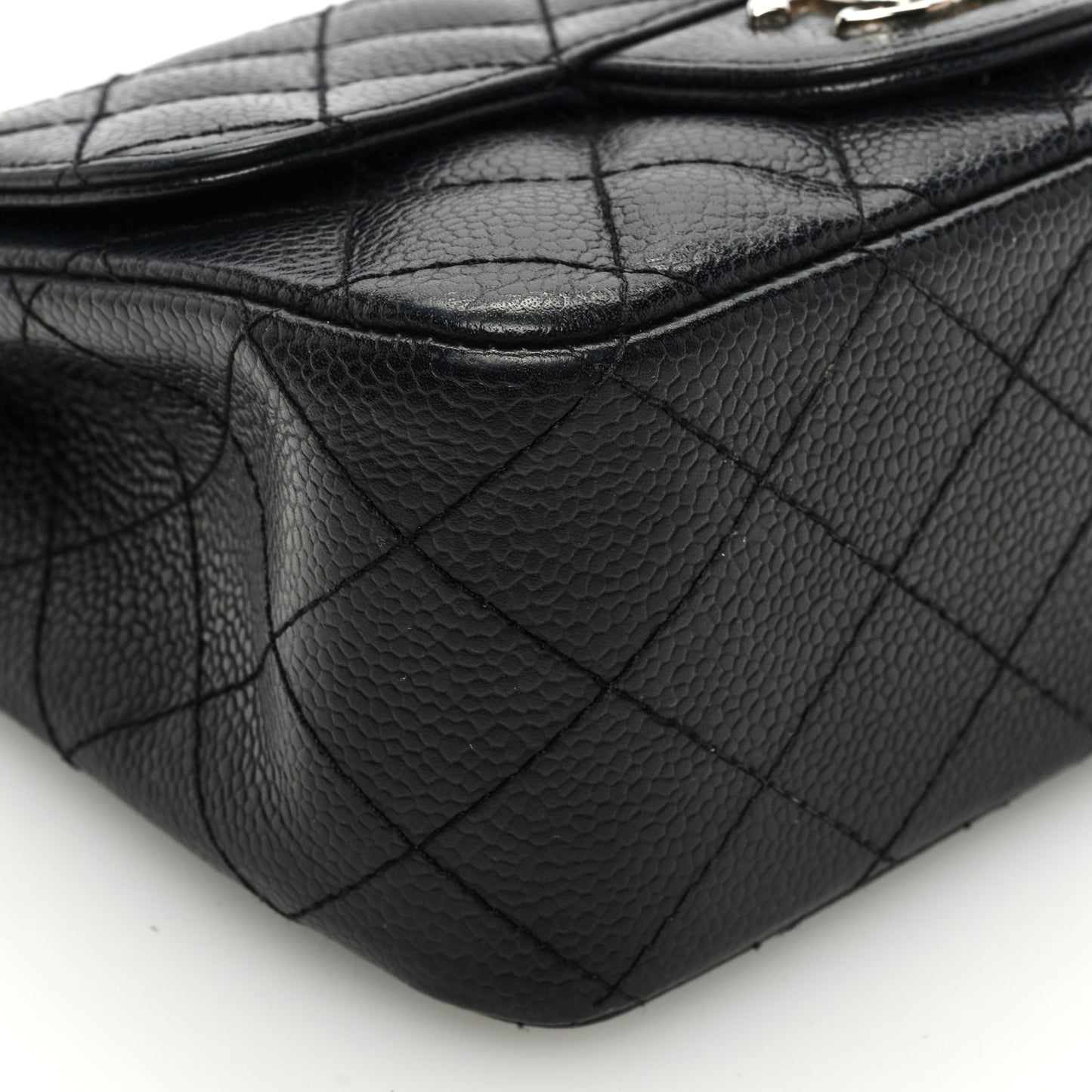 Caviar Quilted Mini Square Flap Black