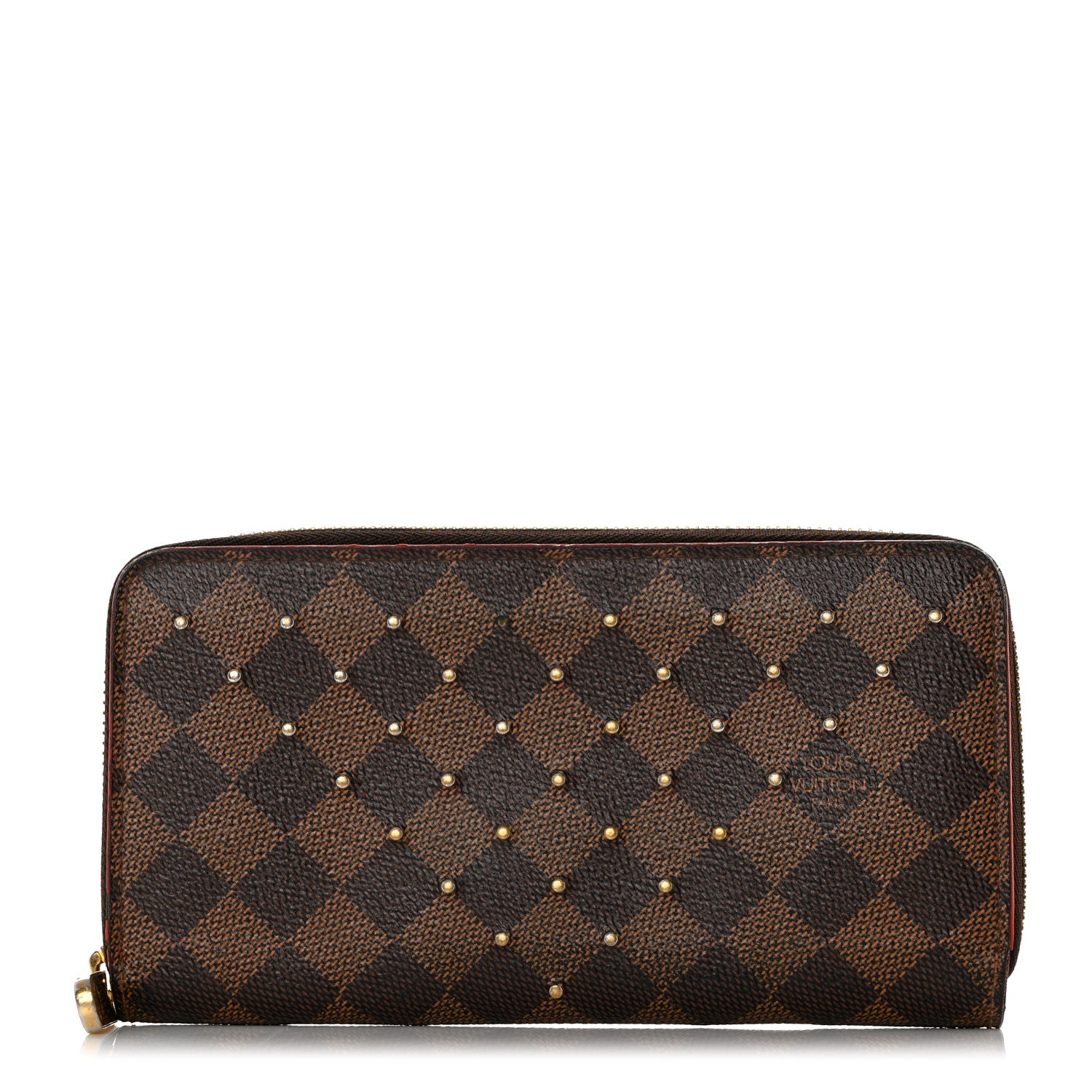 Louis Vuitton Damier Ebene Studded Zippy Wallet Cherry 1 of 11