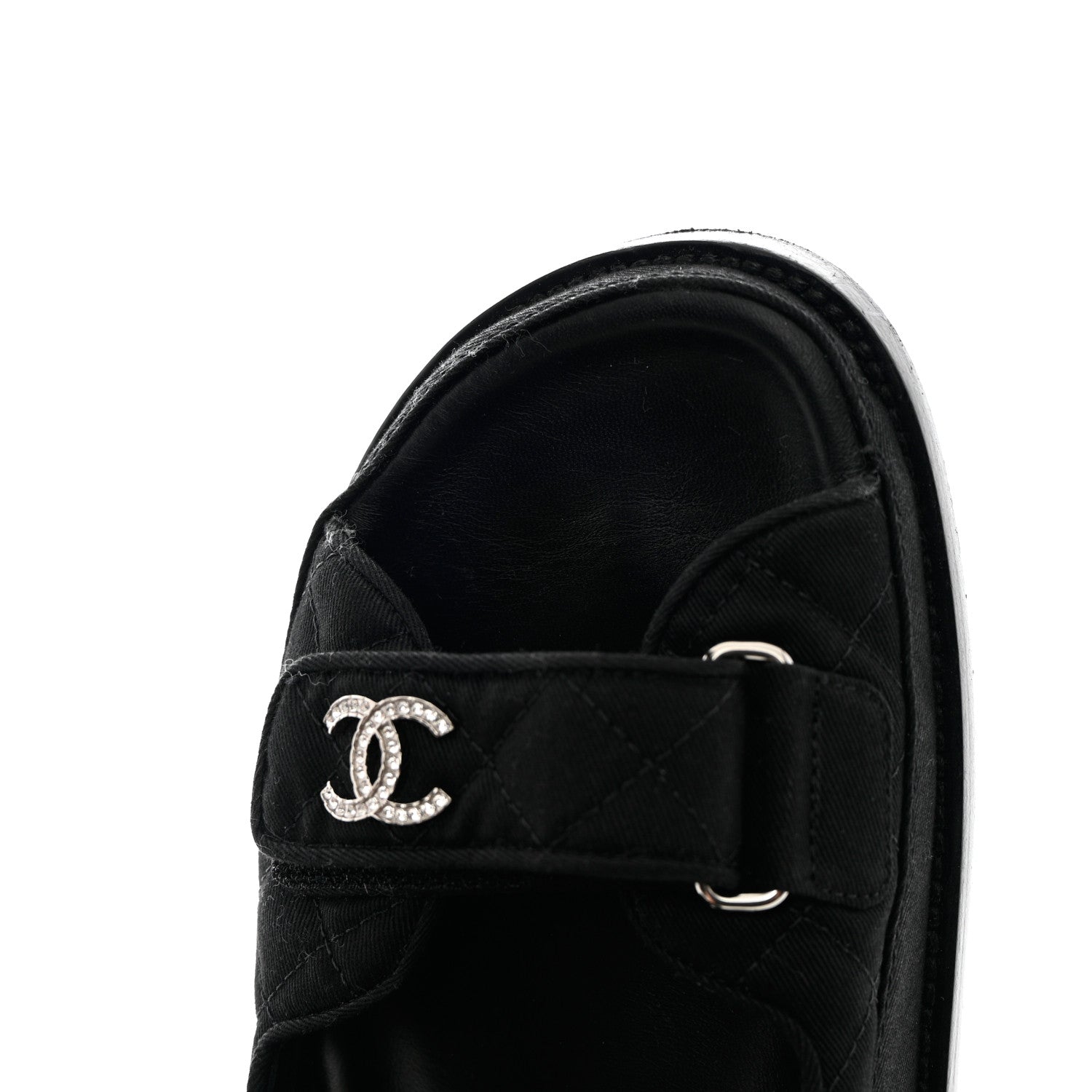 Chanel Mixed Fibers Velcro Dad Sandals 39.5 Black 11 of 15