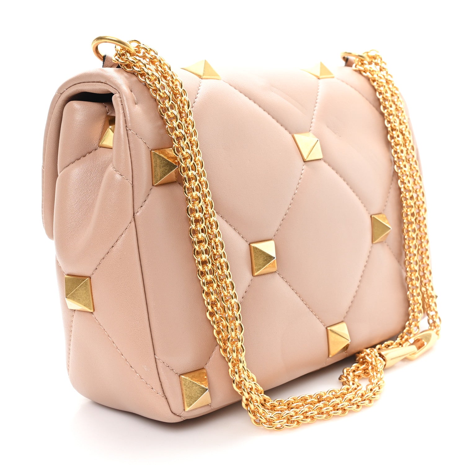 Valentino Garavani Nappa Large Roman Stud Shoulder Bag Rose Cannelle 3 of 11