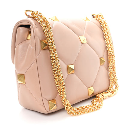 Valentino Garavani Nappa Large Roman Stud Shoulder Bag Rose Cannelle 3 of 11