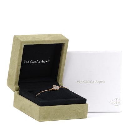 Van Cleef & Arpels 18K Yellow Gold Mother of Pearl Sweet Alhambra Butterfly Bracelet 6 of 6