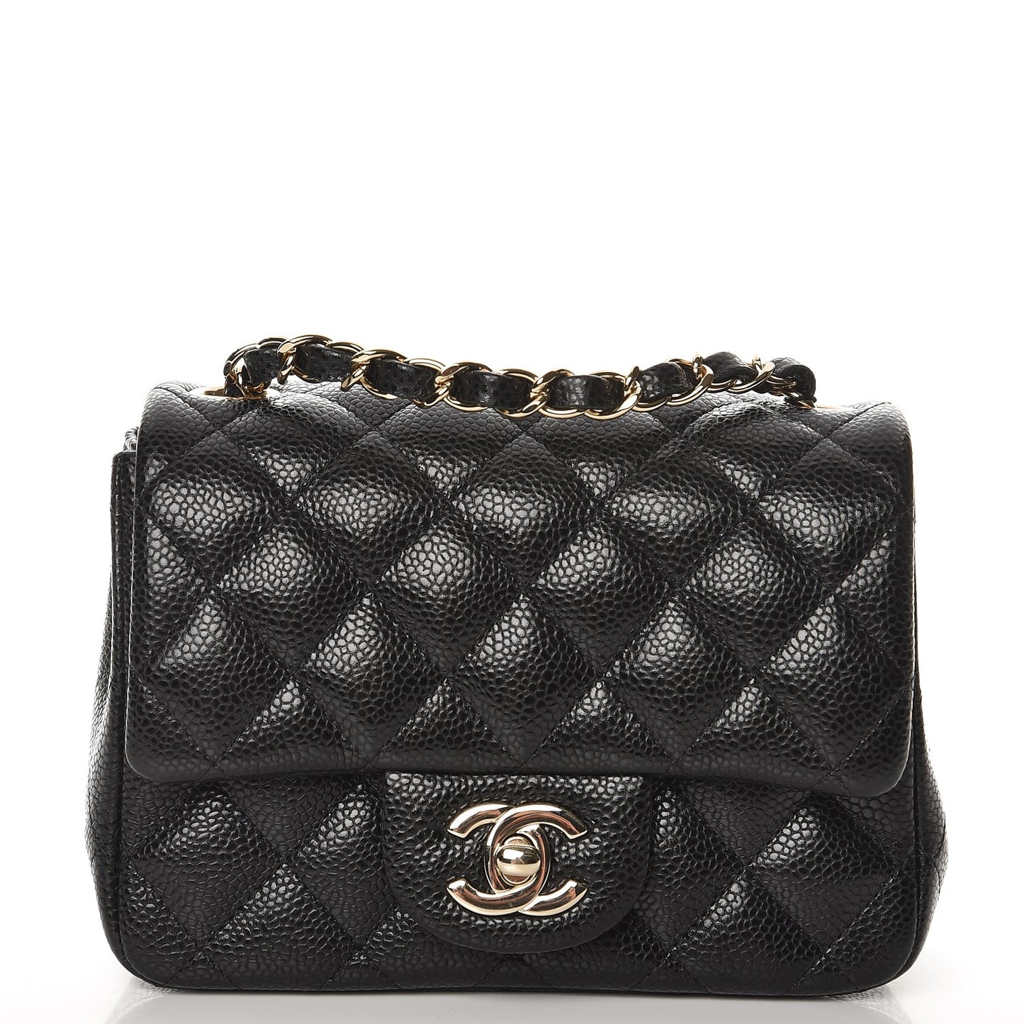 Caviar Quilted Mini Square Flap Black