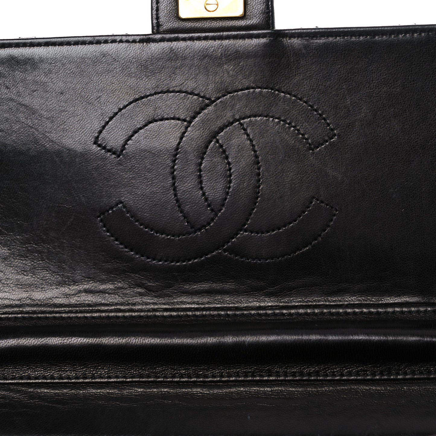 Lambskin Quilted Medium Single Flap Black
