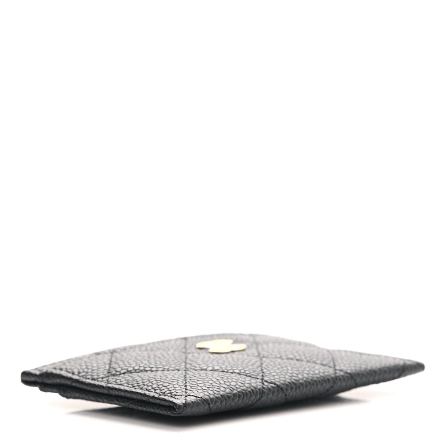 Caviar Quilted Card Holder Black