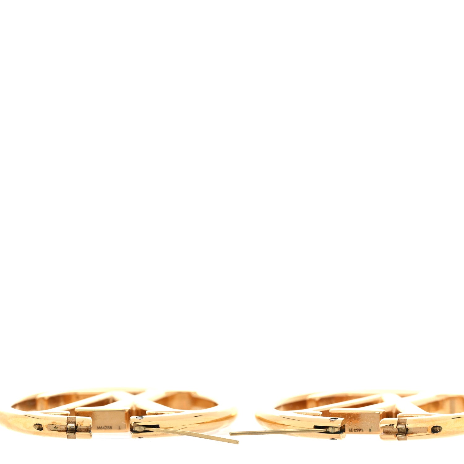 Louis Vuitton Metal Louise Hoop Earrings Gold 5 of 6