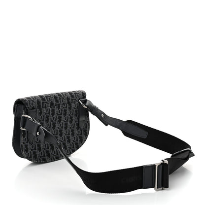 Christian Dior Oblique Saddle Messenger Pouch Blue Black 3 of 11