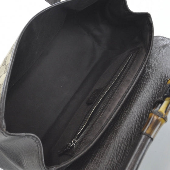 Gucci Monogram Bamboo Bullet Satchel Brown 7 of 9