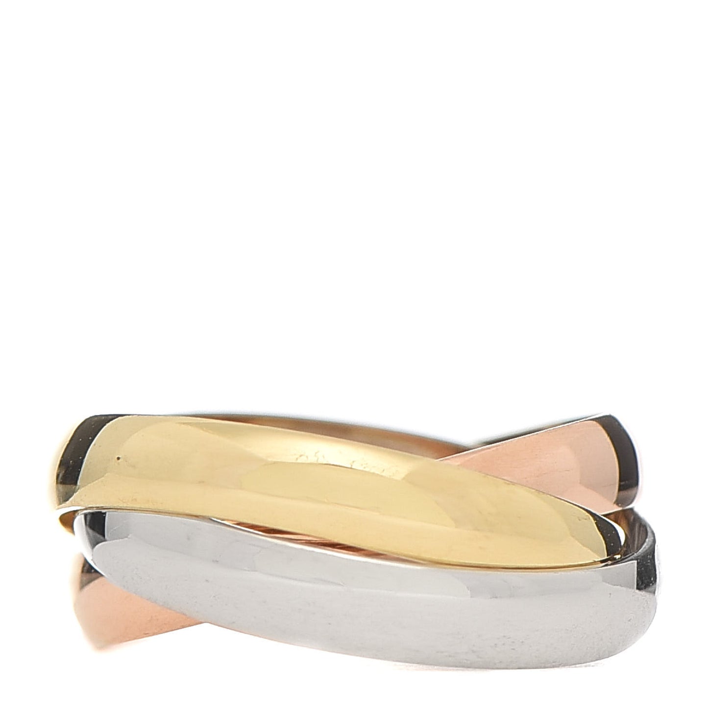 18K Pink Yellow White Gold Classic Les Must De Cartier Trinity Ring 48 4.5