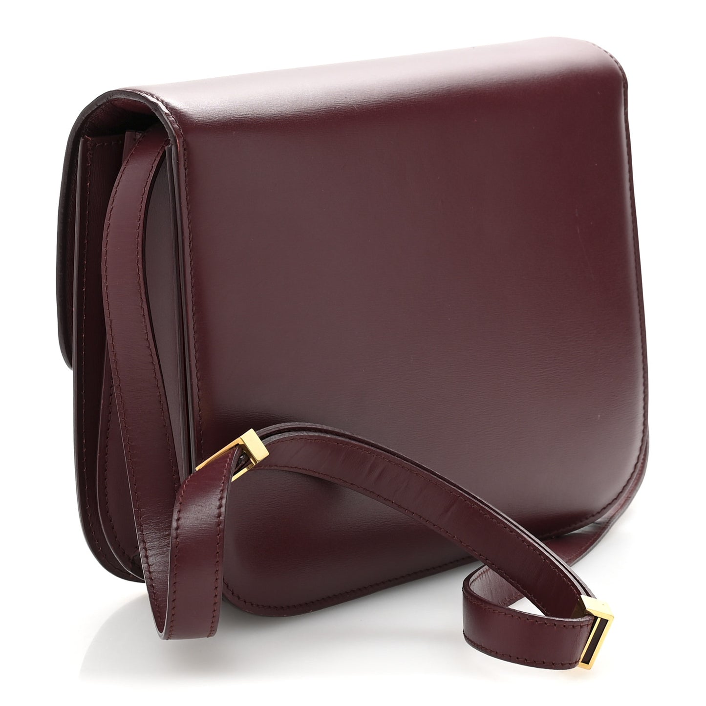 Box Calfskin Medium Classic Box Flap Bag Burgundy