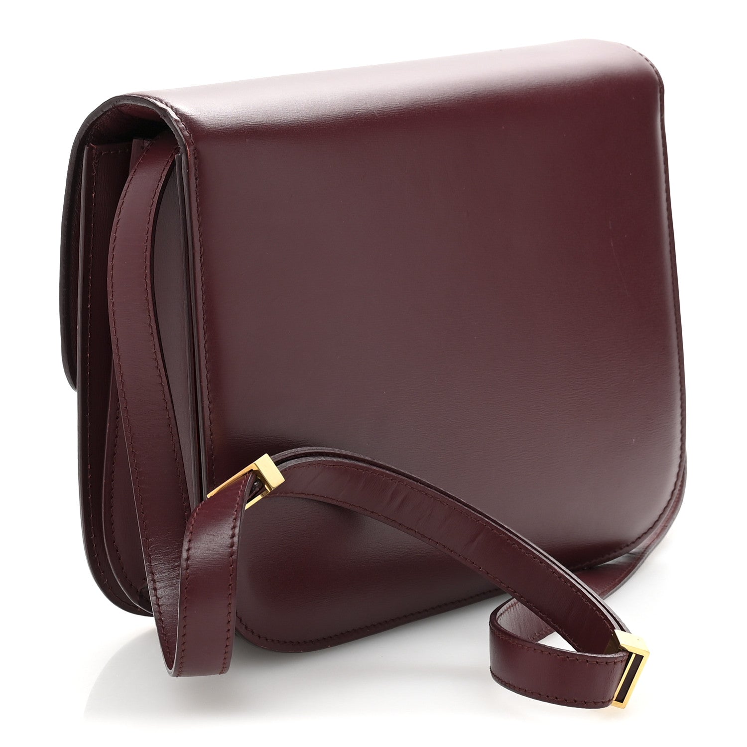 Celine Box Calfskin Medium Classic Box Flap Bag Burgundy 3 of 13