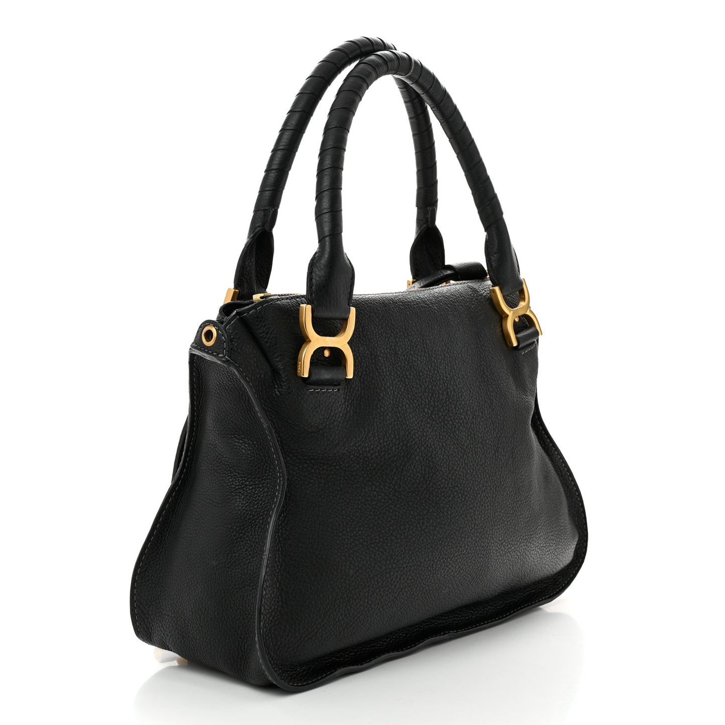 Calfskin Medium Marcie Satchel Black