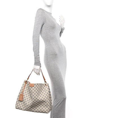 Louis Vuitton Damier Azur Graceful MM Rose Ballerine 2 of 10