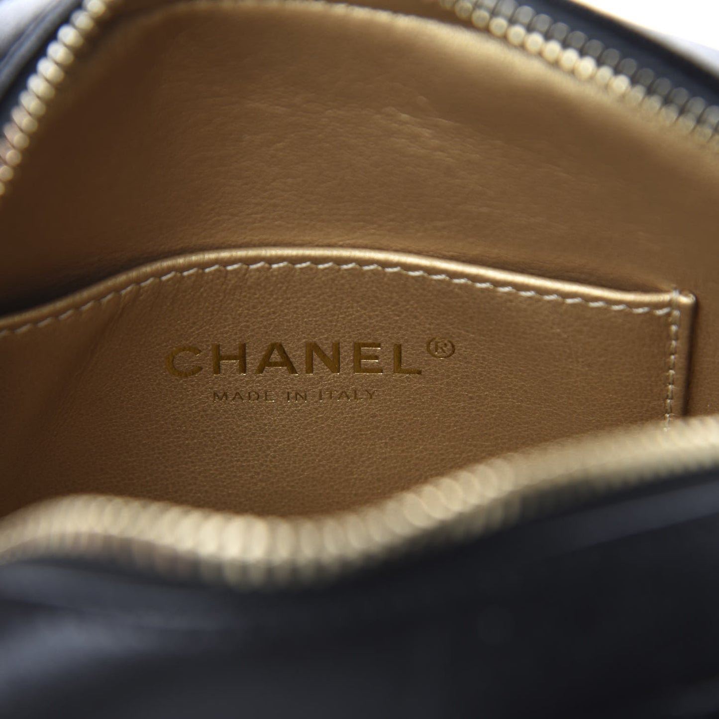 Lambskin Quilted Coco Midnight Camera Case Black