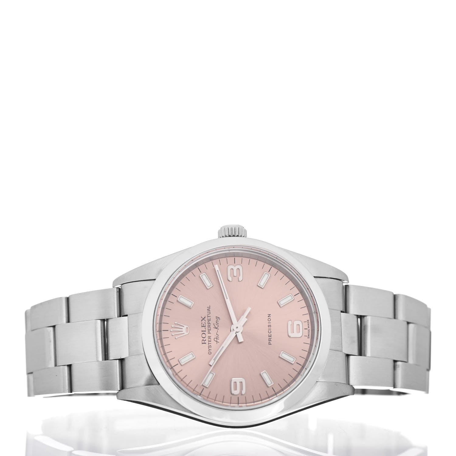 Rolex Stainless Steel 34mm Air-King Oyster Perpetual Precision Watch Pink 14000M 2 of 5
