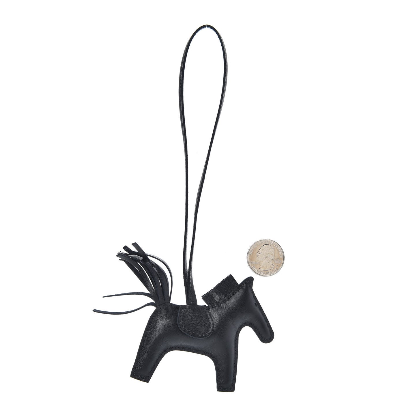 Milo Lambskin Grigri Rodeo Horse Bag Charm PM So Black