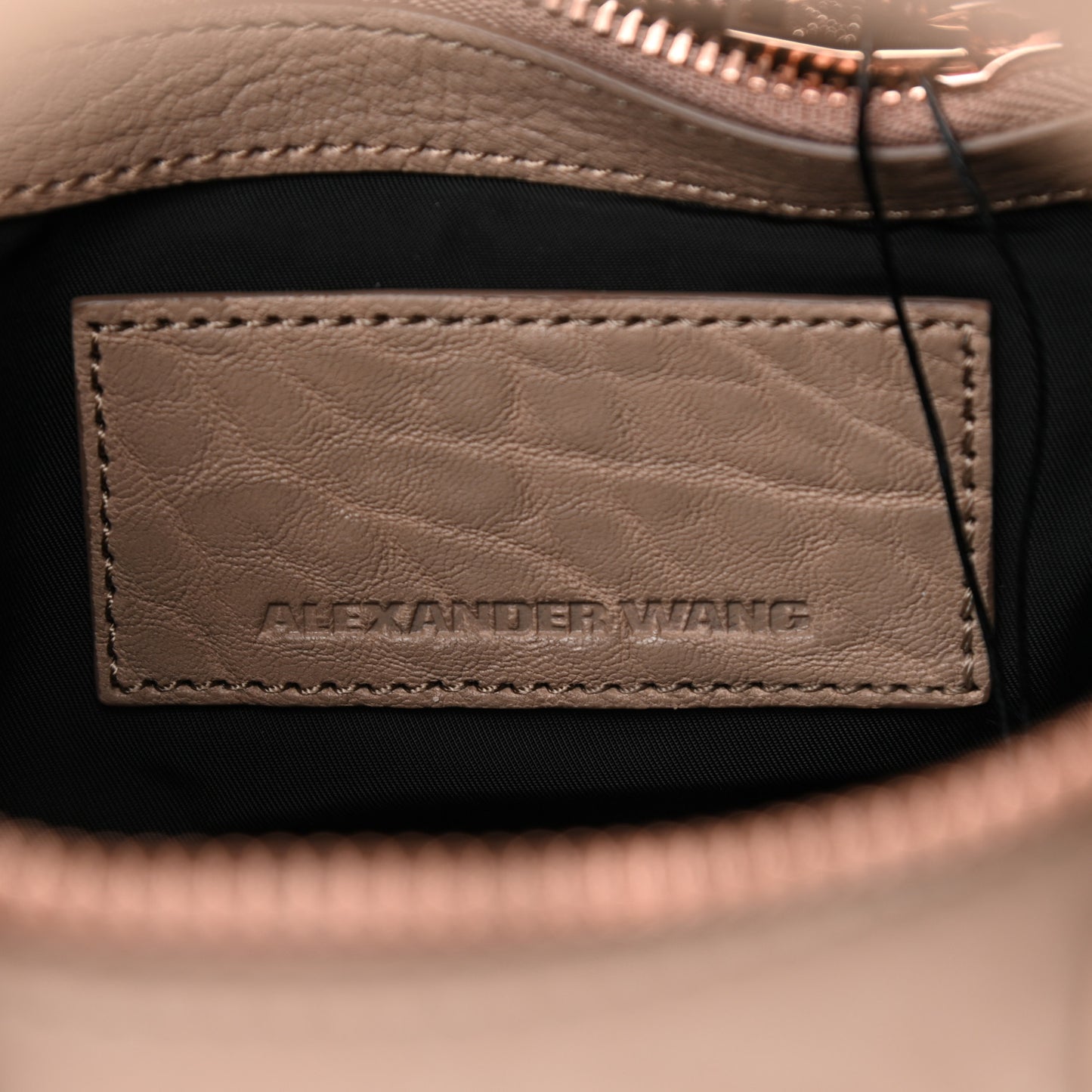 Pebbled Lambskin Mini Rockie Latte Rose Gold Hardware