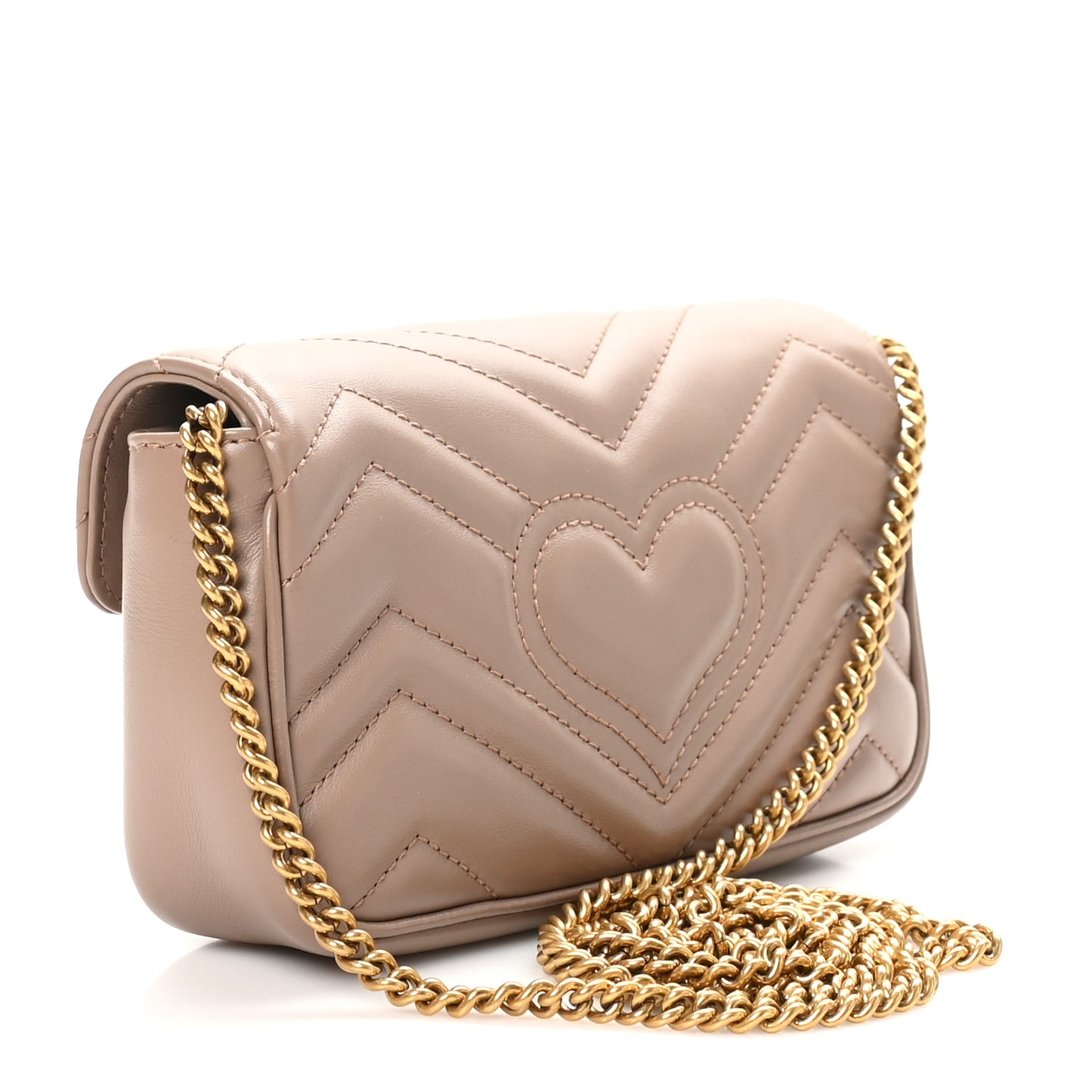 Calfskin Matelasse Super Mini GG Marmont Shoulder Bag Porcelain Rose