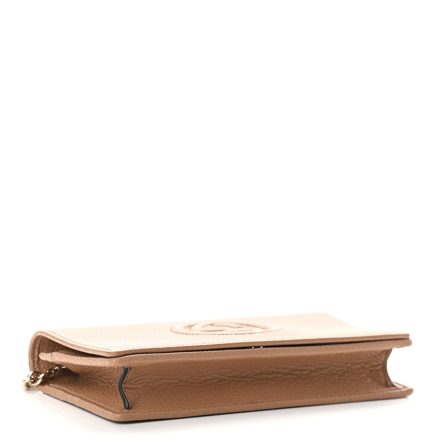 Pebbled Calfskin Soho Wallet on Chain Camelia