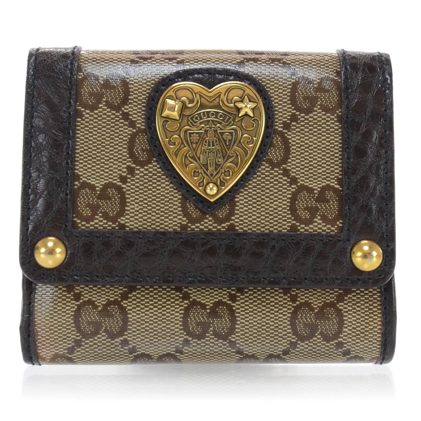 Crystal Monogram French Flap Babouska Wallet