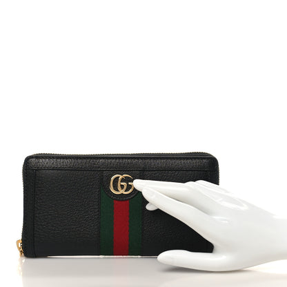 Gucci Calfskin Web Ophidia Zip Around Wallet Black 2 of 6