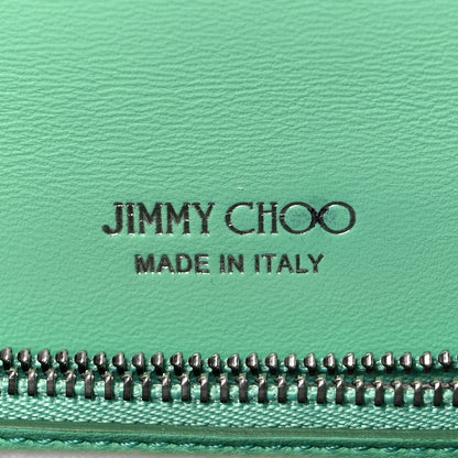 Jimmy Choo Snakeskin Embossed Chain Clutch Green 5 of 7