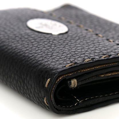 Fendi Calfskin Romano Selleria Tri-Fold Wallet Black 13 of 17
