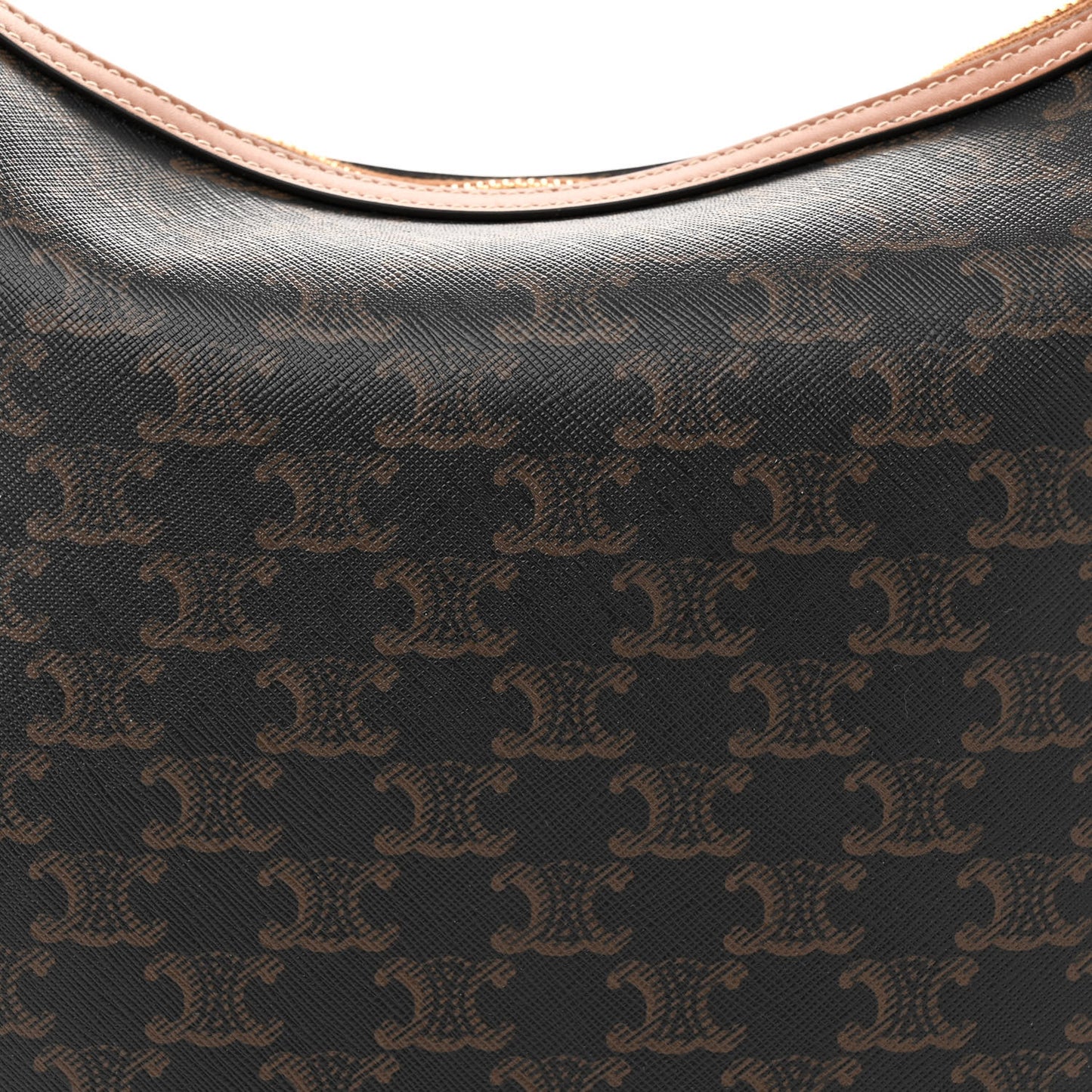 Calfskin Triomphe Canvas Heloise Shoulder Bag Tan