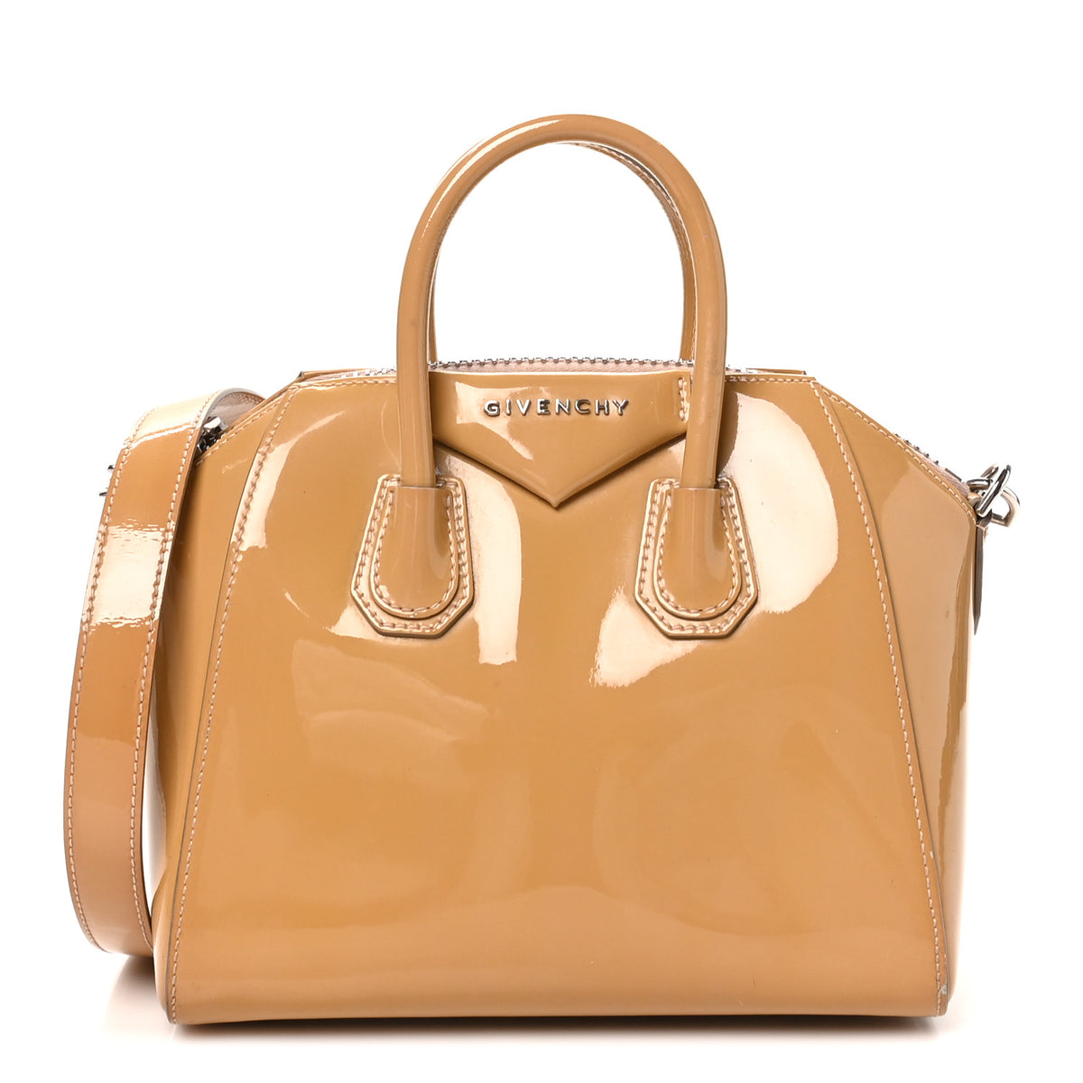 Patent Calfskin Mini Antigona Beige