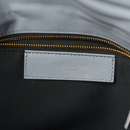 Balenciaga Chevre Gold Metallic Edge Hardware Envelope Clutch Bleu Acier 6 of 10