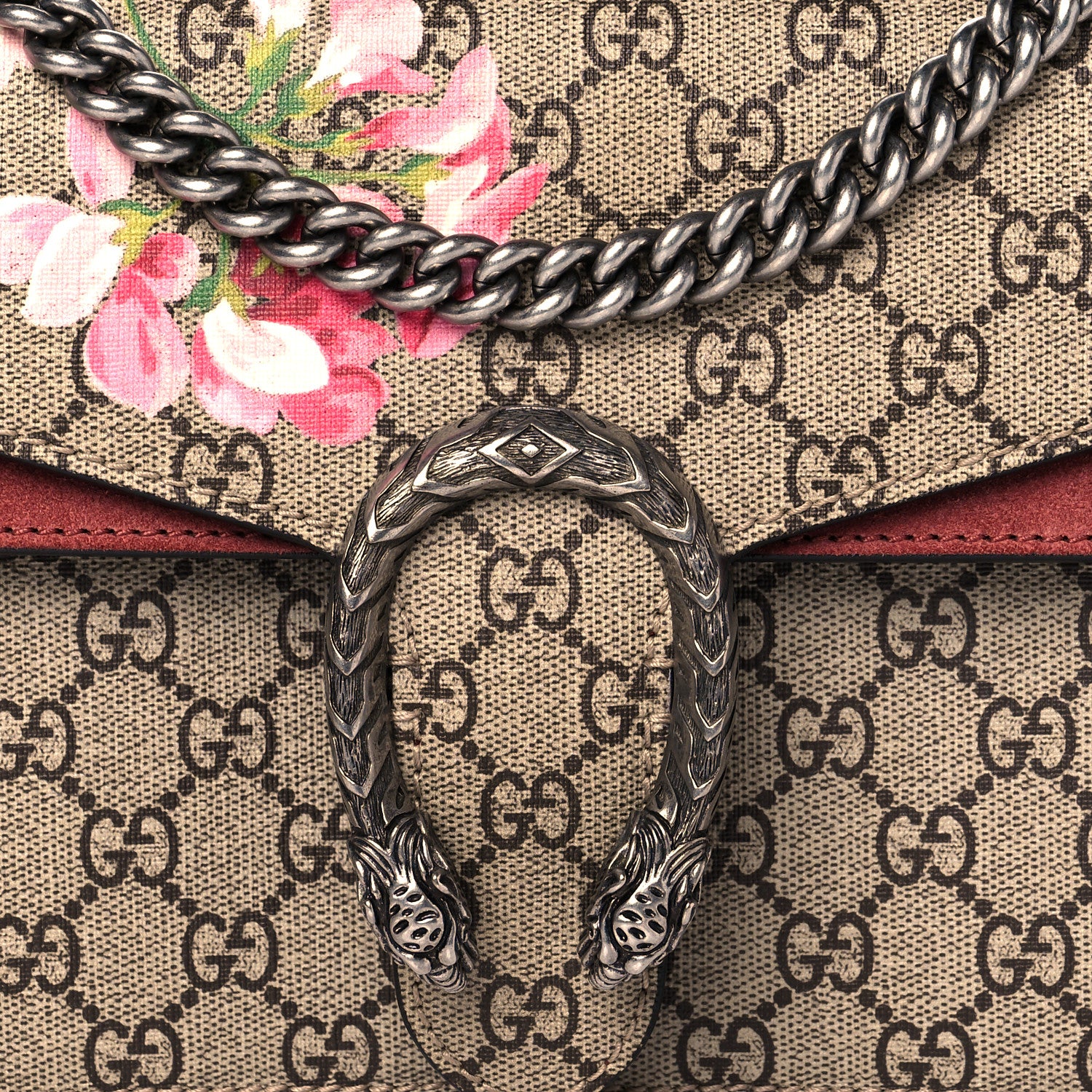 Gucci GG Supreme Monogram Blooms Small Dionysus Shoulder Bag Beige Multicolor Dry Rose 8 of 10