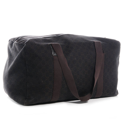 Gucci Denim Monogram Large Collapsible Carry On Duffle Bag Brown 3 of 7