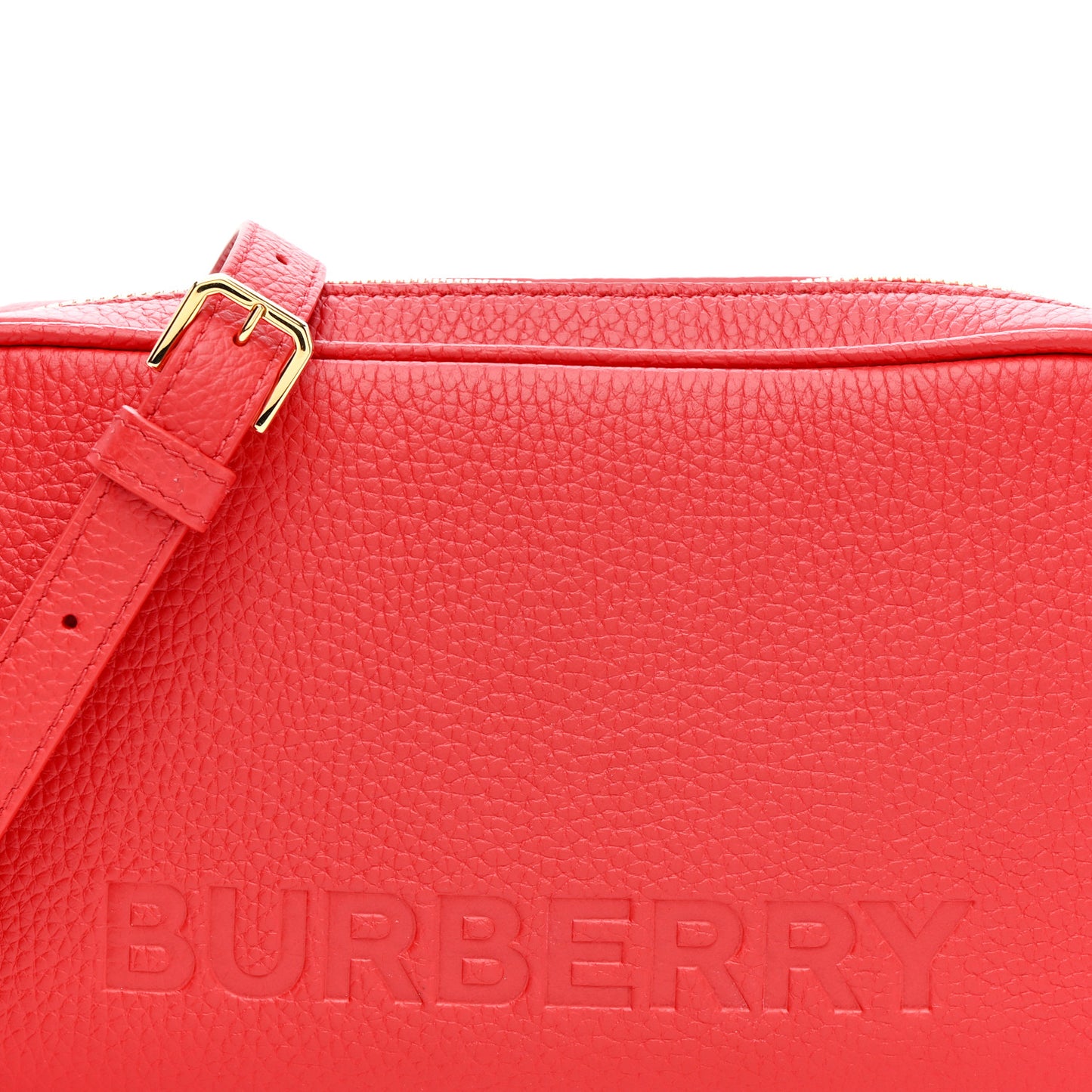 Calfskin Monogram Embossed Elongated Camera Bag Red