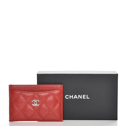 Chanel Caviar Quilted Card Holder Red 6 of 9