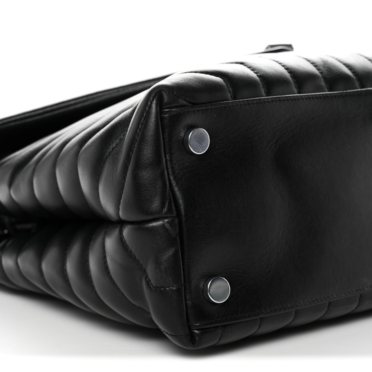 Saint Laurent Calfskin Y Quilted Monogram Large Loulou Chain Satchel Black Black 9 of 14