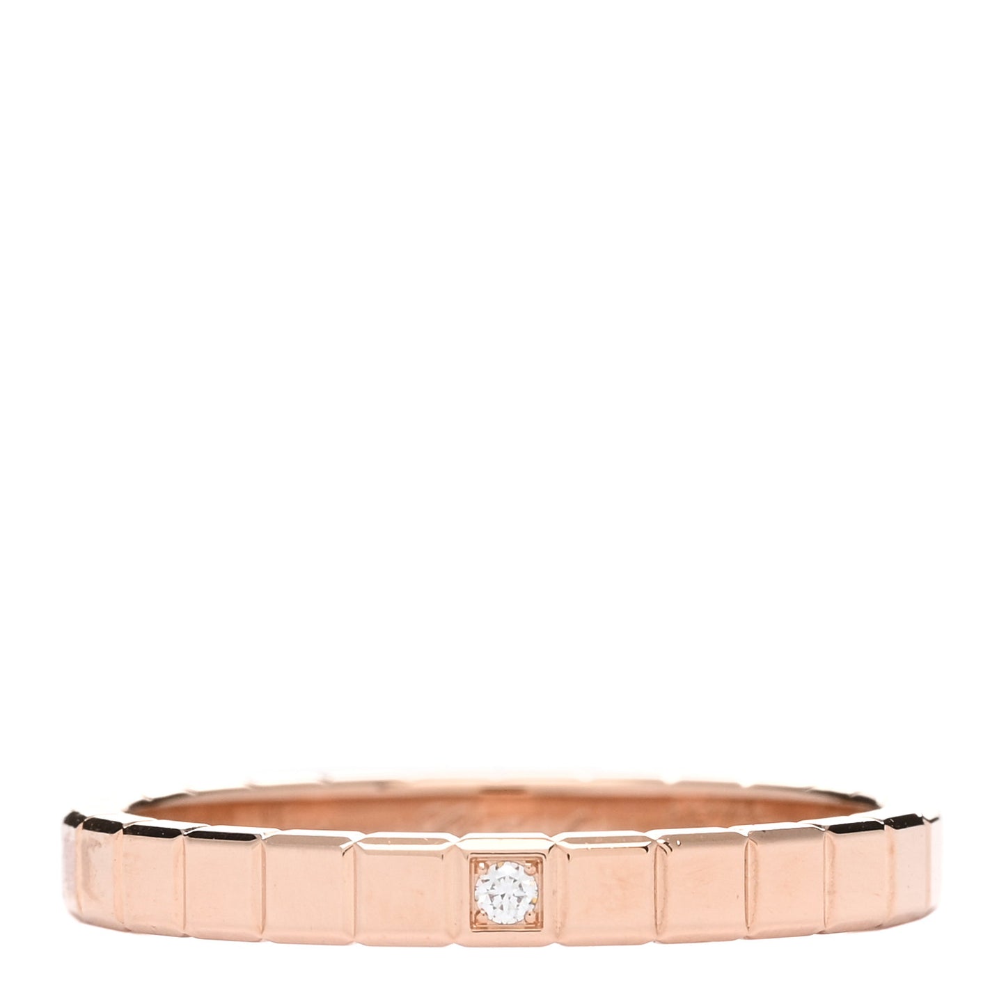 18K Rose Gold Diamond Ice Cube Band Ring 53 6.5