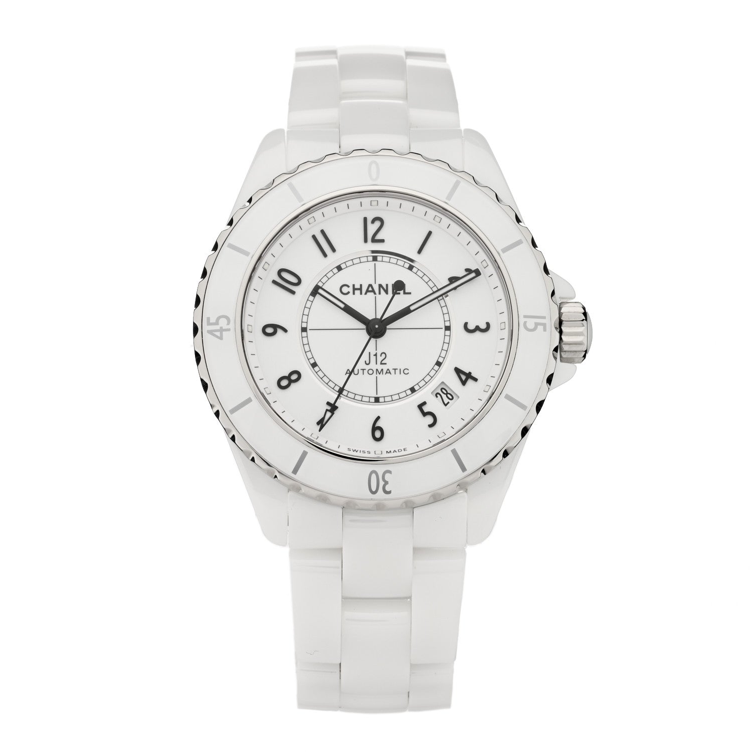 Chanel Stainless Steel Ceramic 38mm J12 Automatic Watch White 1 of 5