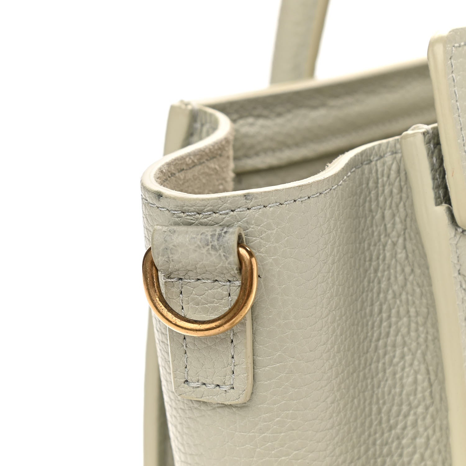 Celine Drummed Calfskin Nano Luggage Vert D'eau 11 of 11